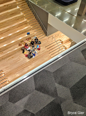 Birds-eye view of TSU grand staircase